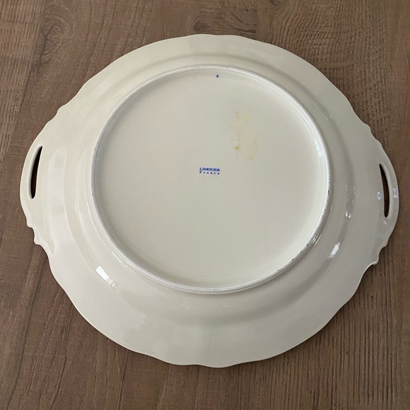 Bernardaud Limoges Bengali Pattern 11.5" Handled Cake Plate France pheasant - Picture 3 of 8